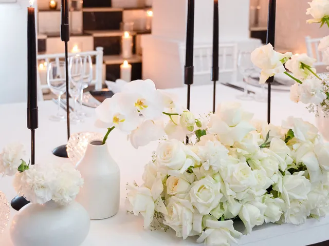 Refined floral, candle and tablescape styling by VIP Hosting