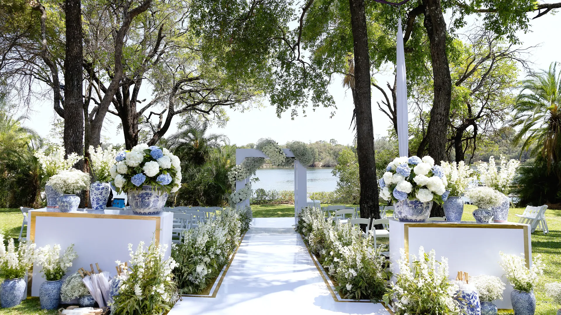 Victoria Falls wedding ceremony aisle for The Falls & Forever