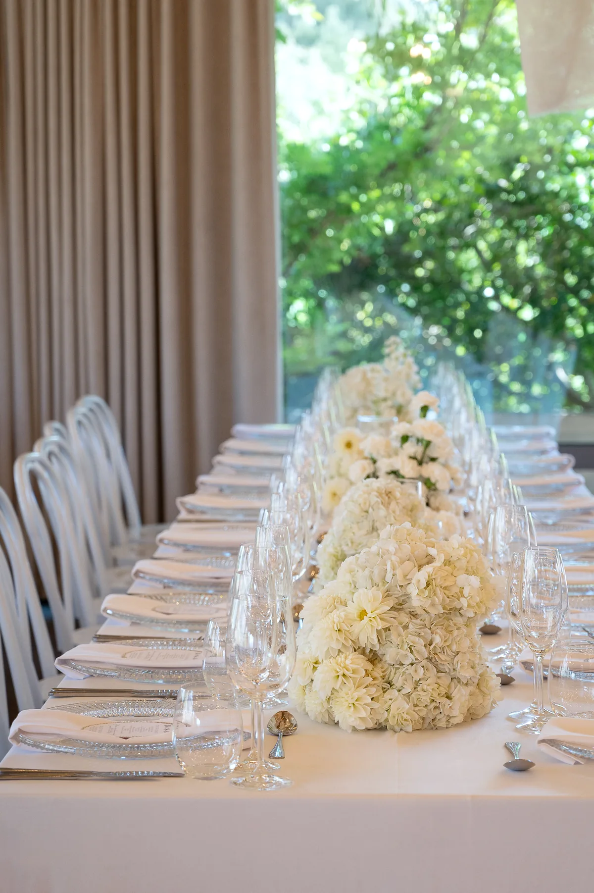 Ivory floral table setting